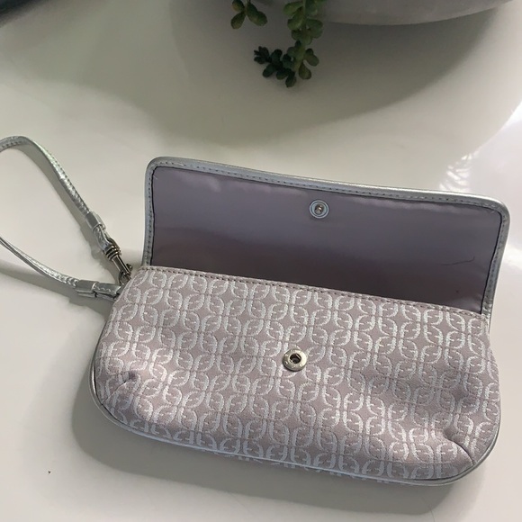 Vintage Y2K Fossil metallic silver wristlet wallet clutch bag casual - Picture 4 of 8